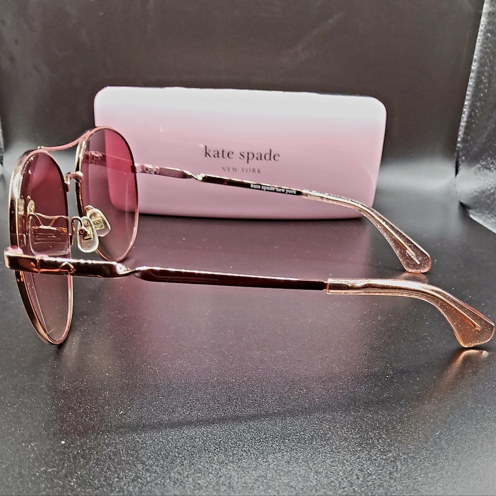 Kate Spade Aviator Sunglasses 58MM Joshelle Rose Gold - Picture 6 of 8